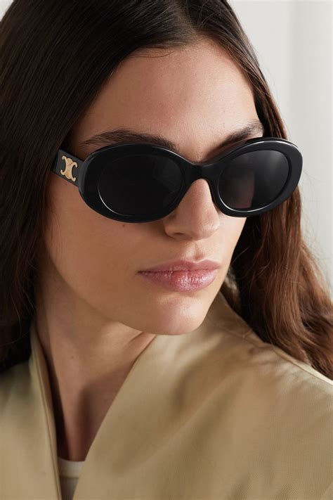 celine black oval sunglasses|celine sunglasses women's.